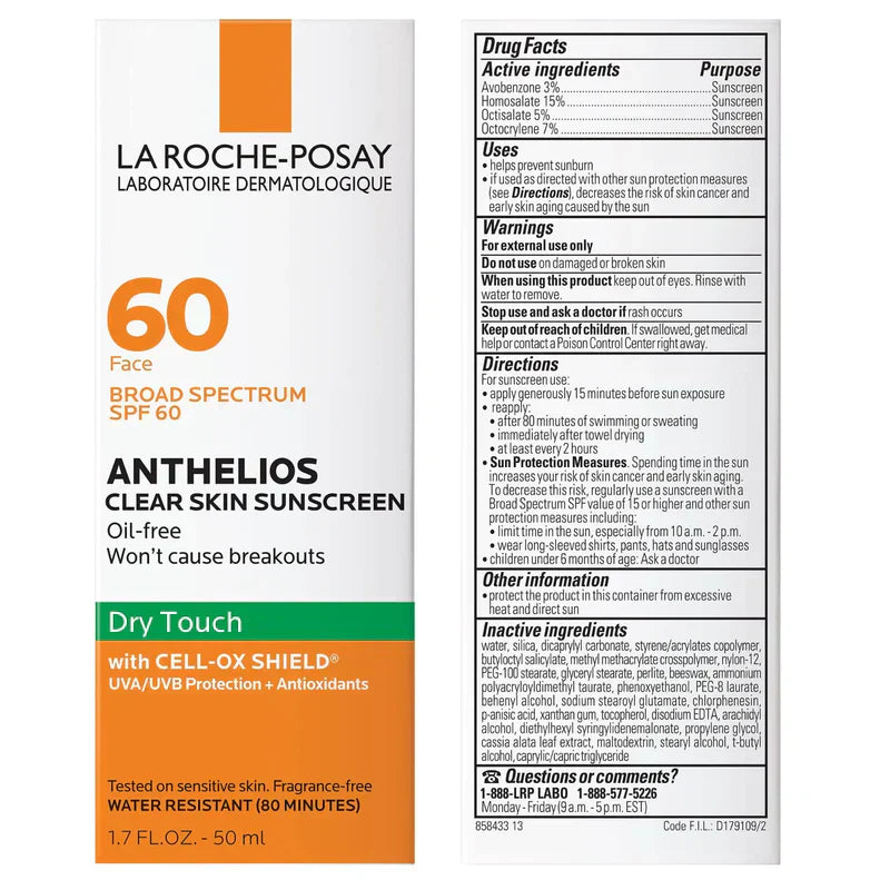 La Roche-Posay Anthelios Clear Skin Oil Free Sunscreen SPF 60